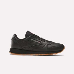Reebok women’s Black Leather Sneakers with Gum Outsole